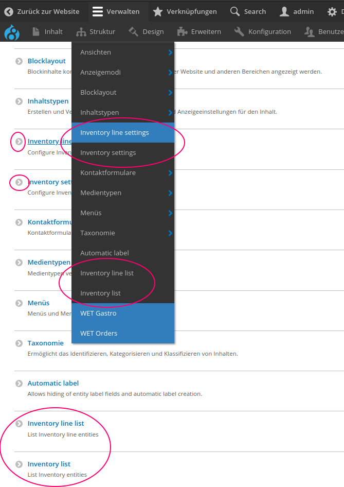 Custom Drupal entities admin menu routes